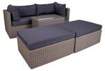 Loungeset Rosino Grau - Rattan - 158 x 65 x 190 cm