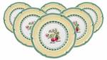 Brotteller French Garden Valence 6er Set Porzellan - 18 x 2 x 18 cm