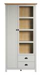 Vitrine Landside Gris - En partie en bois massif - 97 x 201 x 41 cm