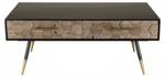 Table basse noire 2 tiroirs Beige - En partie en bois massif - 60 x 43 x 110 cm