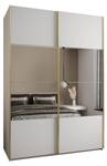 Armoire Lux 4 Doré - Blanc - Largeur : 180 cm