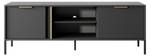 Meuble tv LARS RTV154 2D Noir - Bois manufacturé - Matière plastique - 154 x 54 x 40 cm