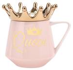 "Queen" Tasse Rosa Goldene Krone Gold - Pink - Keramik - 13 x 11 x 7 cm