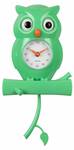 Horloge Hibou H37,5cm Vert