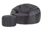 Klassischer Outdoor Sitzsack mit Hocker Dunkelgrau