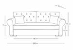 Sofa Monat 3 Blau - Holzwerkstoff - 250 x 90 x 90 cm