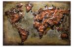 Tableau métallique 3D Metal Map Marron - Métal - 100 x 70 x 4 cm