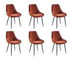 Chaise gondole MASURIE Brun rouge - Lot de 6