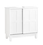 Meuble sous lavabo BZR142-W Blanc - Bois manufacturé - Bois massif - Bois/Imitation - 60 x 61 x 30 cm