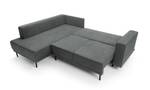 Ecksofa Rodario Steingrau - Massivholz - Textil - Holz teilmassiv