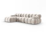 modulares Ecksofa BELLIS 4 Sitzplätze Hochglanz Beige