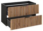 Schrank unter waschbecken XILO CUW100 2D Grau - Holzwerkstoff - Kunststoff - 100 x 57 x 46 cm