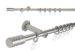 Gardinenstange ausziehbar 1-Lauf 6,5cm Silber - Metall - 400 x 2 x 8 cm