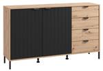 Lowboard MEVIELA Schwarz - Holzwerkstoff - 40 x 92 x 157 cm