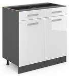 Meuble cuisine R-Line 34907 Anthracite - Blanc brillant