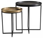 2 tables d'appoint ovales Noir - Métal - 30 x 56 x 47 cm