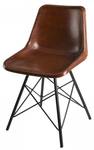 Lot de 2 chaises en cuir Marron - Cuir véritable - 50 x 77 x 45 cm
