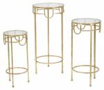 Couchtisch-Trio Gold - Metall - 33 x 70 x 33 cm