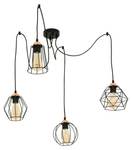 Lustre suspension GALAXY Noir - Cuivre - Gris métallisé - 25 x 34 x 22 cm - Nb d'ampoules : 4