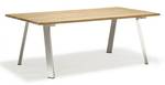Tisch mit Edelstahlbeinen und 3mm Braun - Holzwerkstoff - 100 x 74 x 200 cm