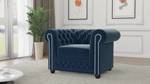 Sessel Karl Chesterfield Marineblau - Nachtblau