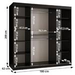 ARMOIRE À PORTES COULISSANTES DOME Largeur : 180 cm - Argenté