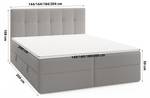 Boxspringbett Oreno Royal Grau - Breite: 144 cm