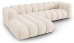 modulares Ecksofa LUPINE 4 Sitzplätze Hochglanz Beige