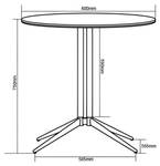 Table à manger Adel Gris - Bois manufacturé - 60 x 75 x 60 cm