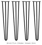 4 x 3 Streben Hairpin-Tischbeine 71cm Schwarz - Metall - 1 x 71 x 2 cm
