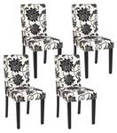 Chaise Littau jacquard lot de 4 Noir - Blanc - Textile - 43 x 90 x 56 cm