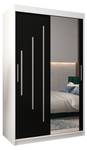 Armoire à portes coulissantes york 2 Noir - Blanc - Largeur : 120 cm - 2 porte