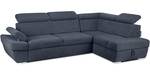 Ecksofa RATLO rechts Blau - Textil - Holz teilmassiv - 270 x 110 x 190 cm