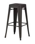 Tabouret de bar Tempe lot de 4 Gris - Métal - 43 x 76 x 43 cm