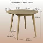 Orion DropLeaf Wooden Table Round 100cm