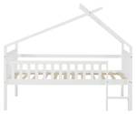 Lit cabane Sotkamo avec matelas Blanc - Bois massif - Bois/Imitation - 97 x 170 x 206 cm