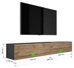 TV-Lowboard Orinoco Schwarz - Eiche Dunkel - 200 x 32 cm