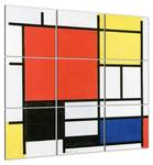 Wandbild Komposition mit Rot, Gelb Blau 150 x 150 cm