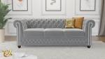 Sofa Karl 3-Sitzer Chesterfield Grau