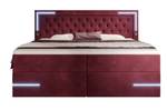 Boxspringbett Carlotta - LED, Stauraum Rot - Breite: 160 cm - H2