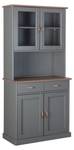 Vitrine Luzerna Gris - Bois massif - 90 x 191 x 45 cm