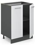 Meuble bas de cuisine R-Line 34904 Anthracite - Blanc brillant