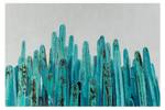 XXL Bild handgemalt Cactus Valley Grün - Massivholz - Textil - 180 x 120 x 4 cm