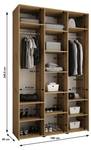 Drehtürenschrank Como 2 Beige - Gold - Hellgrau - 150 x 50 cm