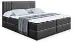 Boxspringbett IDRIKO Hochglanz Schwarz - Breite: 180 cm - H3