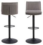 Lot de 2 tabourets de bar Eurame Gris - Textile - 44 x 107 x 53 cm