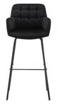 Tabouret de bar PEGA Lot de 2 Noir - Textile - 54 x 104 x 50 cm