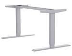 Höhenverstellbarer Tisch Homedesk mit MP Weiß - Breite: 140 cm - Silber