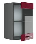 meuble de cuisine haut vitré R-Line Anthracite - Bordeaux brillant