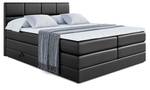 Boxspringbett ARDENI KING Hochglanz Schwarz - Breite: 140 cm